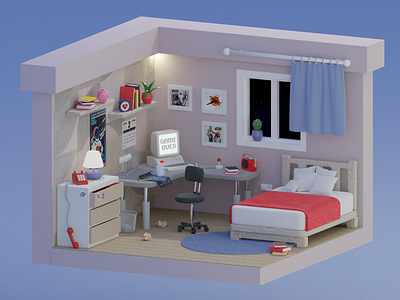 Back to 77th. blender cozy design elon mask illustration pc rocket room space star wars