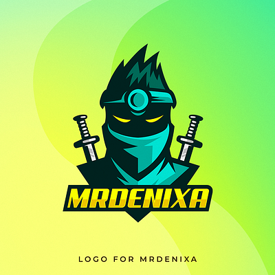 Ninja Mascot logo for MrDenixa design detailed drawing esports logo gaming logo illustration logo mascot logo ninja ninja esport logo ninja mascot logo vector