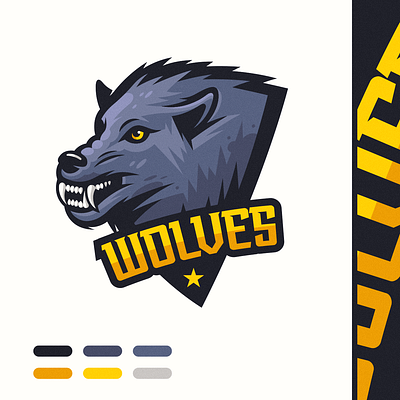 Angry Wolf E-Sports Logo design detailed drawing esport logo esports logo gaming logo gaming mascot illustration logo vector wolf wolves