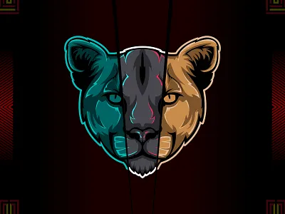 Puma head vector animal beast big cat design graphic design illustration puma vector