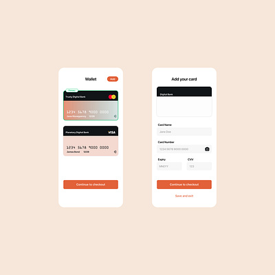 Credit Card Checkout app design iudesign mobile design mobile ui ui