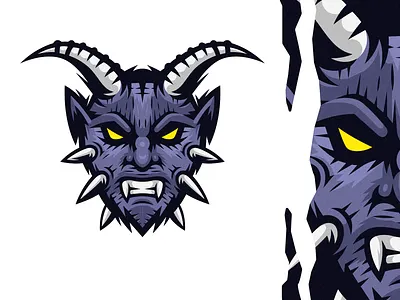 Angry Monster Face Mascot Logo angry monster design detailed devil devil face drawing esport logo esports logo illustration logo monster monster mascot monster mascot logo vector