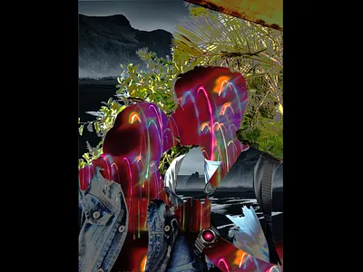 Stealing the Sun ((0)) 2022 application art beach blinding lights branding design graphic design illustration kiss lights love neon photo editing photoshop sea