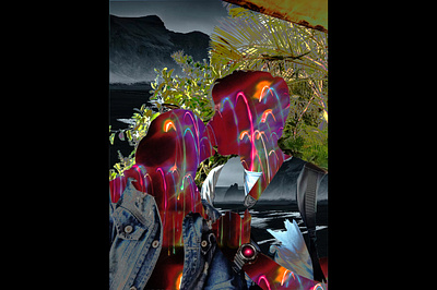 Stealing the Sun ((0)) 2022 application art beach blinding lights branding design graphic design illustration kiss lights love neon photo editing photoshop sea