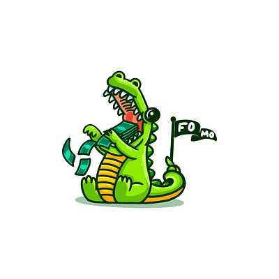 Alligator alligator alligator design alligator logo branding character design design graphic design illustration logo logo design money money design ui ux vector