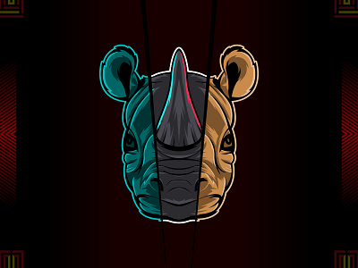 Rhino head vector animal beast design graphic design illustration vector