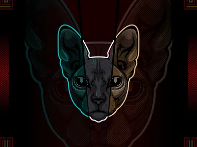 Sphynx cat head vetor animal beast cat design graphic design illustration logo pets vector