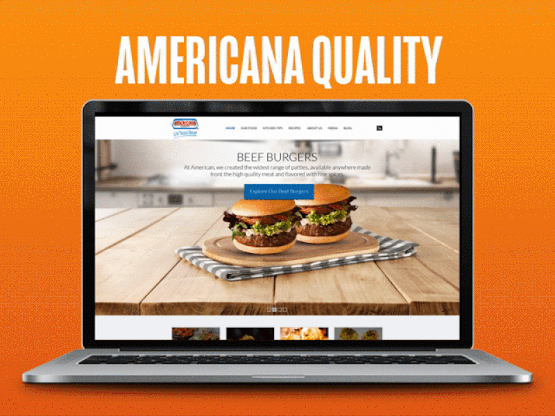 Americana Group Responsive Home Page Design branding design fast food free home page index logo muhammadshafiq psd responsive responsive website design ui ux webiste website desing