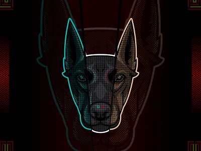 Doberman dog head vector animal beast design dog graphic design illustration pets vector