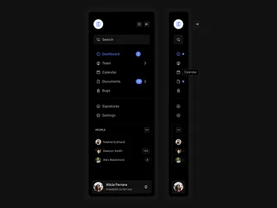 Navigation app dark theme download figma file icons navigation sidebar ui ux