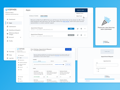 GoCanvas Webforms BETA design form gocanvas platform settings ui ux web