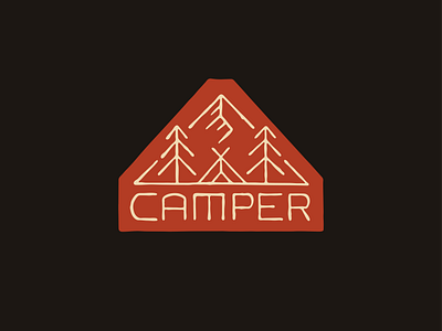 Camper badge branding camp classic design graphic design hand drawn illustration logo mountain nature outdoor retro vector vintage wildlife