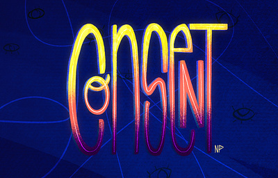 CONSENT colorful consent feminist feminist art illustration lettering procreate text typography women empowerment