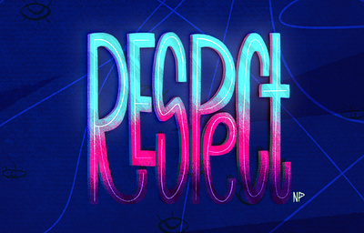 RESPECT colorful digital art feminist art illustration lettering procreate text typography women empowerment
