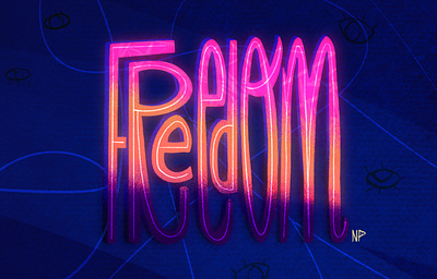 FREEDOM color colorful equality feminist art illustration lettering procreate text typography women empowerment