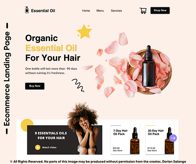 Essential Oil Landing Page | Wordpress, Unbounce & Clickfunnels branding clean concept design ecommerce graphic design modern photography photoshop symbol texture type typography ui uiux ux website