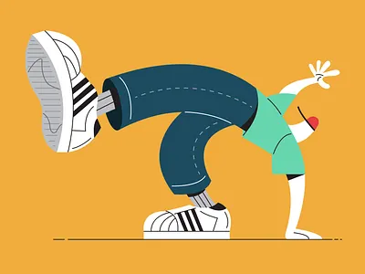 Bboy Swipe with Adidas SuperStars - Illustration art break dance concept dance design fashion flat graphic design illustration minimal person powermove simple sneaker street wear superstars swipe urban vector drawing