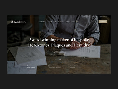 Stoneletters: Hero Header design header hero landing minimal ui ux website