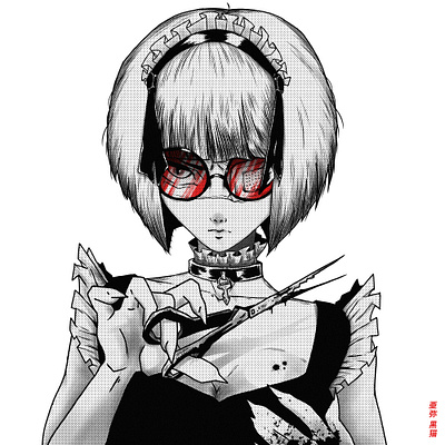 Aya the Black Cat bountyhunter comics cuthair digitalart graphic design hairdresser hitman maid manga sideproject