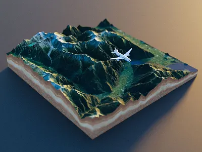 Airplane 3d 3d map generator blender map photoshop plug plugin
