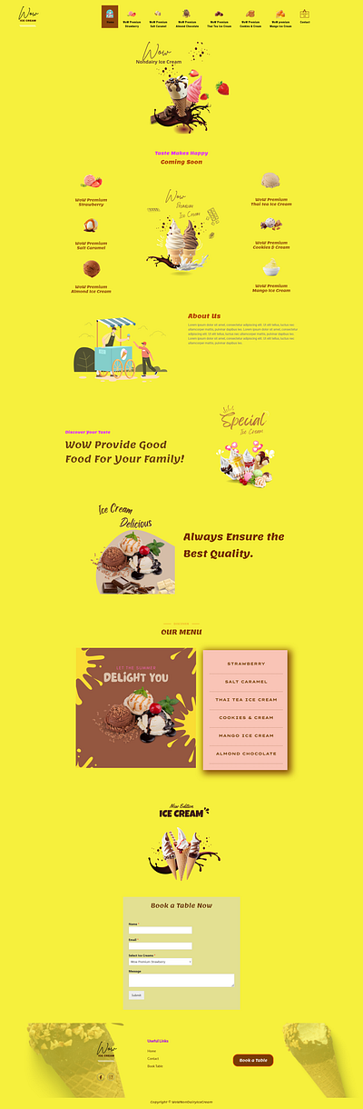 Ice Cream Shop design web design website website design