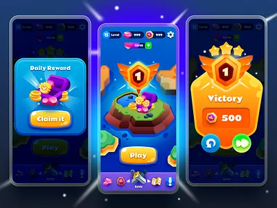 Blitz Brawl - Battle Game Design Concept design game game arcade game concept game design game kids gradient illustration ui war game design