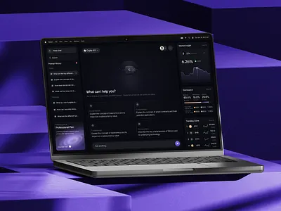 AI Crypto Chatbot ai ai chat chat chat app chatbot darkmode dashboard dashboard design gradient messages modern product product design web app