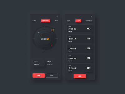 Neumorphism 3d aesthetic attractive clock dark design light neumorphism ui uiux watch