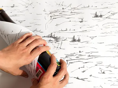 IGNEA wrap argentina asis bottle branding hand drawn identity illustration landscape paper pattern pencil print wine wrap wrapping