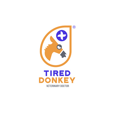 Tired Donkey animals art branding creative design doctor donkey flat idea illustration logo love veterinary veterinary docror