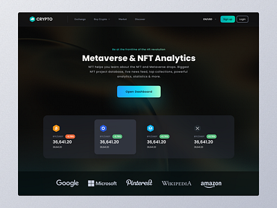 Metaverse & Nft Crypto Analytics Landing Page UI Design analytic clean crypto design landing page landing page ui landing ui metaverse minimal minimalist nft trendy nft ui design trendy ui ui ui web uiux web page web uiux website website ui design