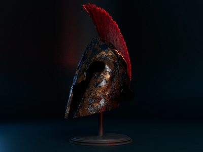 Spartan Helmet on Maya 3d arnold helmet maya modeling render spartan xgen