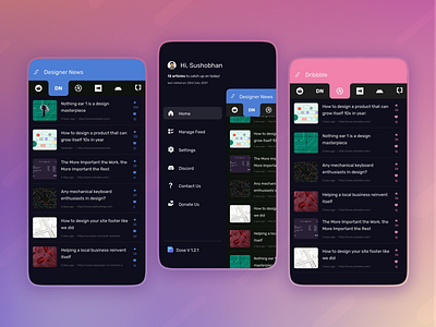 Feed Aggregator App - Dose app feed mobile app ui ui deisgn