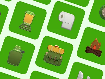 Camping 3D icons 3d 3d icon 3d illustration app blender branding design figma illustration portfolio presentation ui ux web