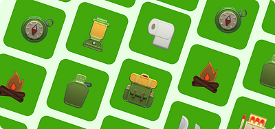 Camping 3D icons 3d 3d icon 3d illustration app blender branding design figma illustration portfolio presentation ui ux web