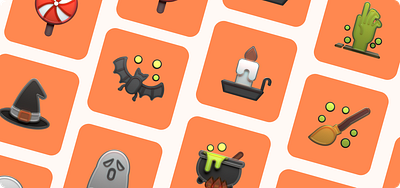 Halloween 3D icons 3d 3d icon 3d illustration app blender branding design figma illustration portfolio presentation ui ux web