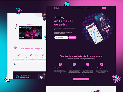 Pinkin — Website app appdesign client design event illustration logo map mobile night project story ui ux website