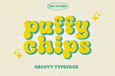 Puffy Chips bold bold font bold typeface chubby chubby font chubby typeface display display font display typeface font groovy groovy font groovy typeface retro retro font retro typeface sans sans serif typeface vintage