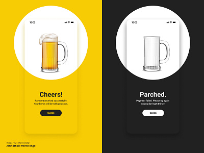 #dailyUI #011 Flash Message 011 app beer dailyui design flashmessage paymentscreen subscription ui