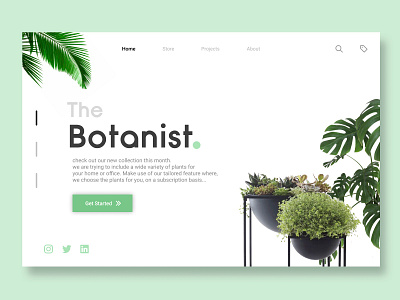 Web Concept Design - Flower & Plant Shop branding concept contemporary design ecommerce flower green guide illustration logo modern plant shop shopping ui ux vector web webdesign