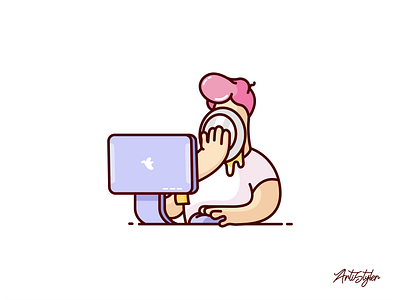 Client & Designer ✏ character client cute design designer fun illustration life meme morning notes pie ui ux work