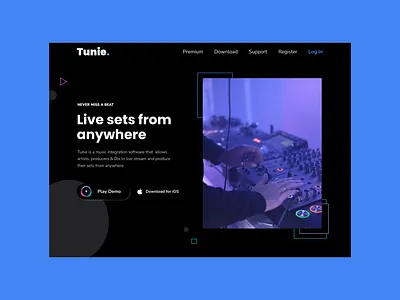 Music Software Landing Page design logo ux web design