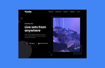Music Software Landing Page design logo ux web design