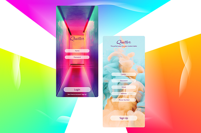 Quiller Login & Sign Up Shots 3d app branding case study design graphic design illustration logo ui ux vector