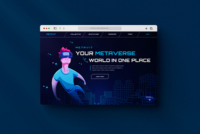 Metaverse Landing Page Hero Section landing page meta metaverse ui ux