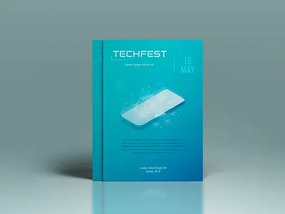 flyer for the festival abstract festival flyer infographic isometry mobile mobile technology poster science smartphone technology technology festival telephone touch screen
