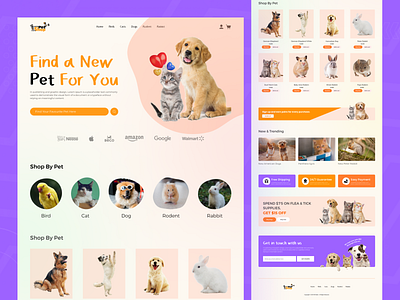 Pet Shop Ecommerce Website Design advertise banner ad branding design ecommerce ecommerce ui design ecommerce website design graphic design interface minimal design pet shop pets website shop ui uiux ux web web design website build