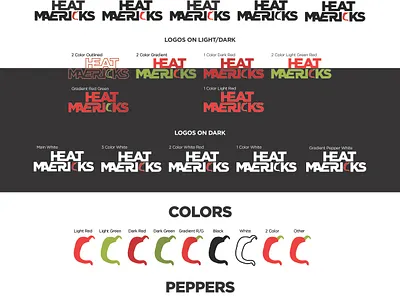 Heat Mavericks Hot Sauce Style Guide branding design graphic design illustration logo vector