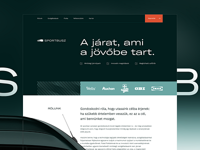 Sportbusz bus dark future gradient green homepage redesign transport ui ux vehicle