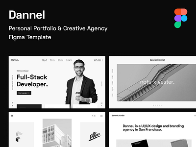 Dannel - Personal Portfolio Figma Template design digital agency figma personal portfolio template ui ux website